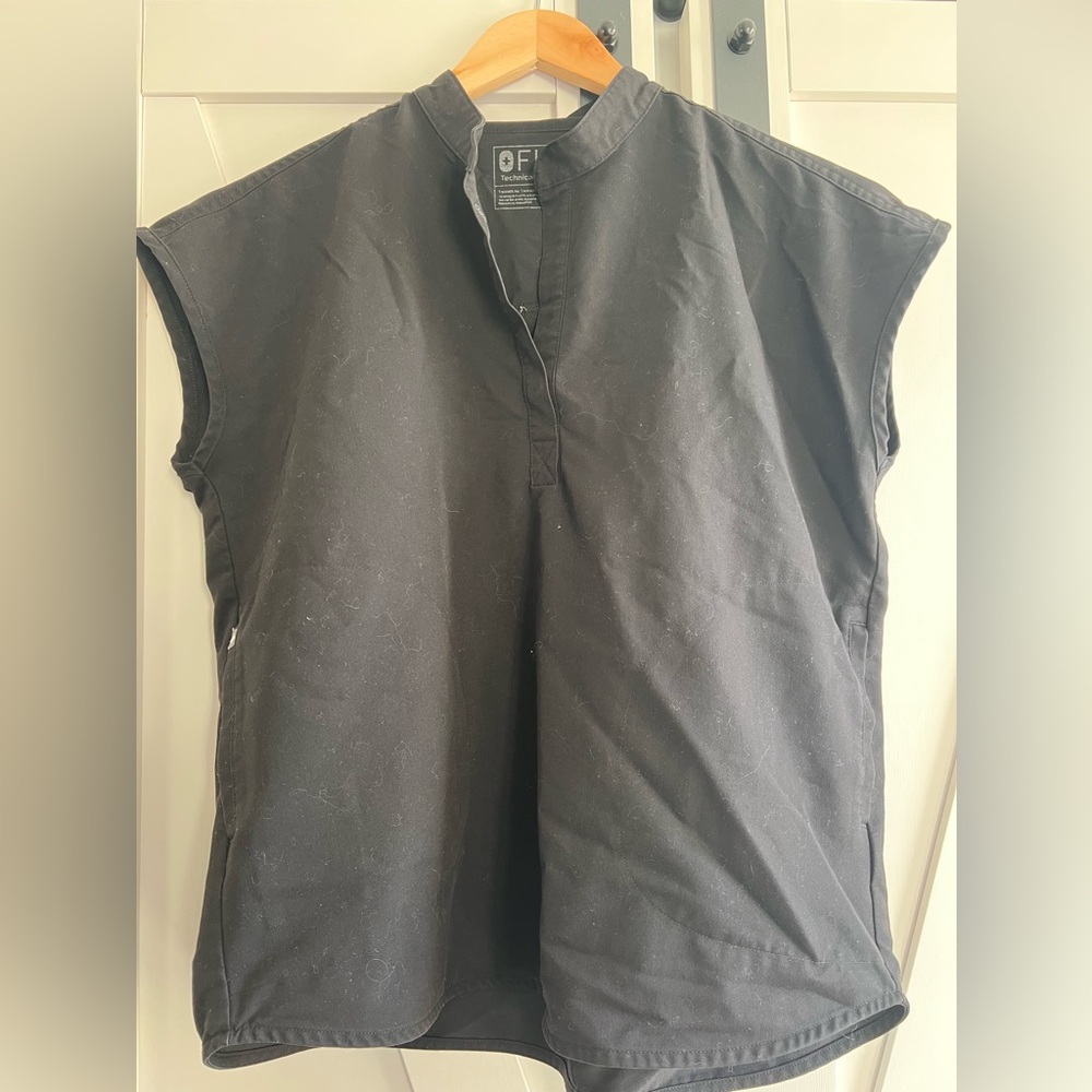 Figs Rafaela Oversized Scrub Top Black